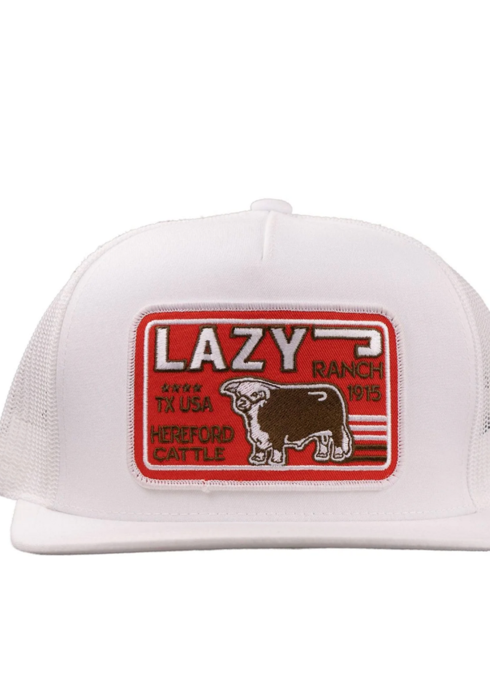Lazy J Ranch White Big Red Classic Five Panel Trucker Hat