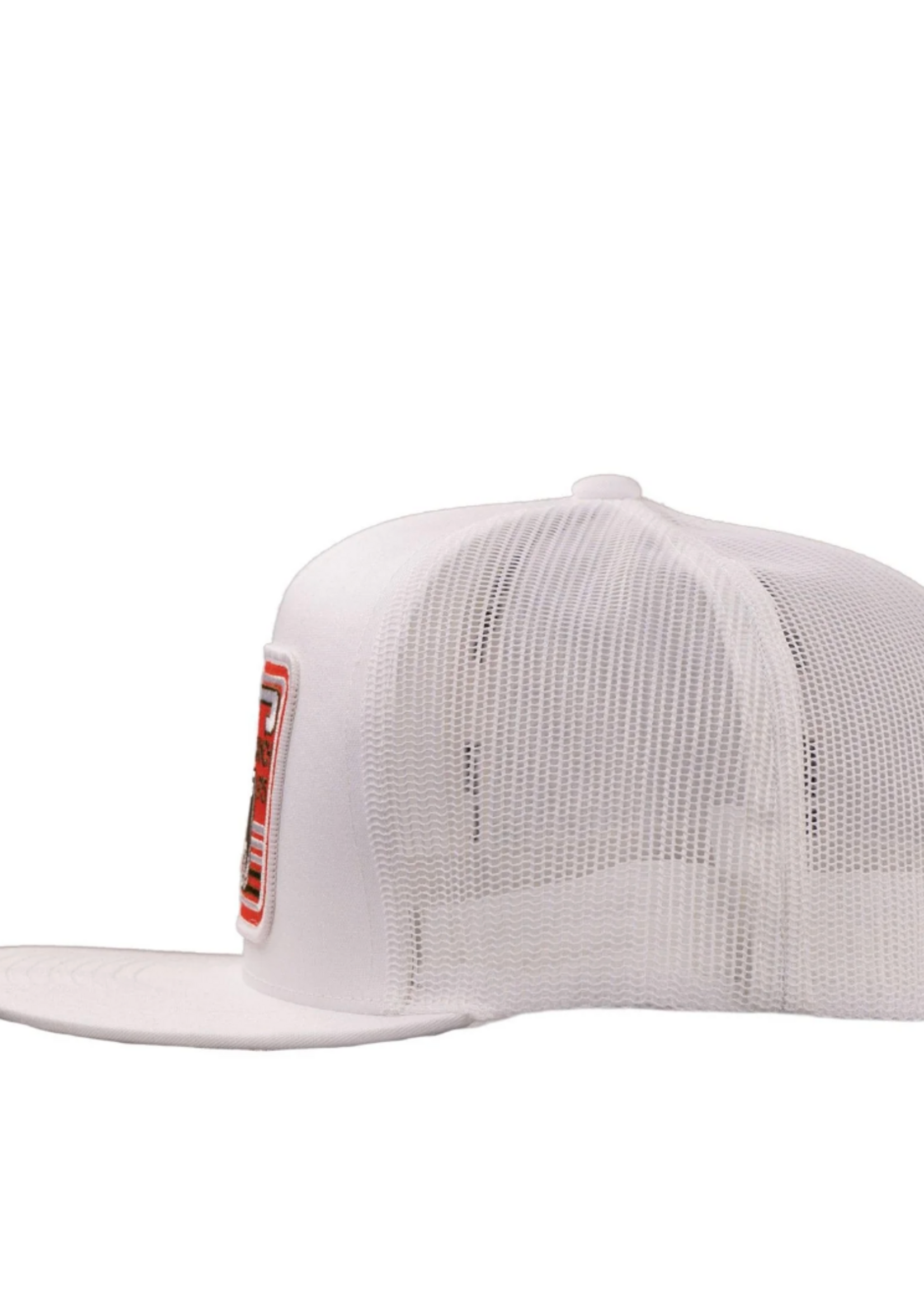 Lazy J Ranch White Big Red Classic Five Panel Trucker Hat