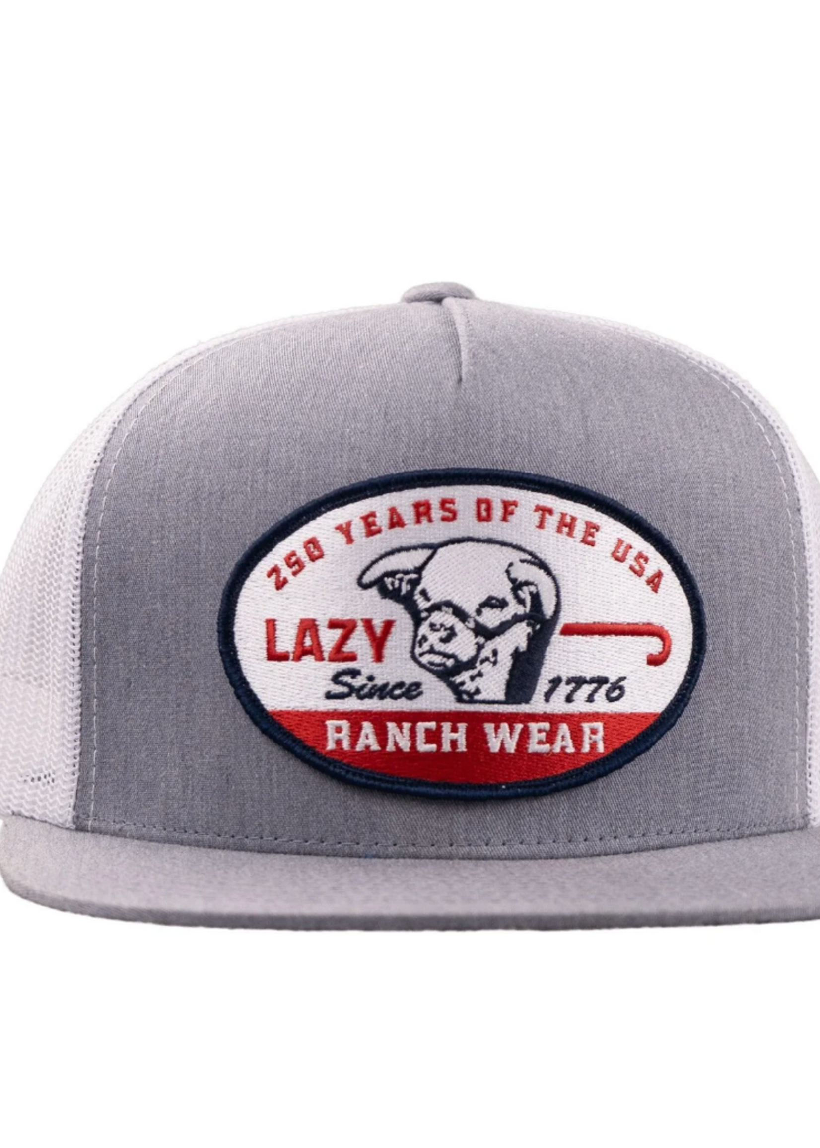 Lazy J Ranch Grey & White 1776 Classic Five Panel Trucker Hat