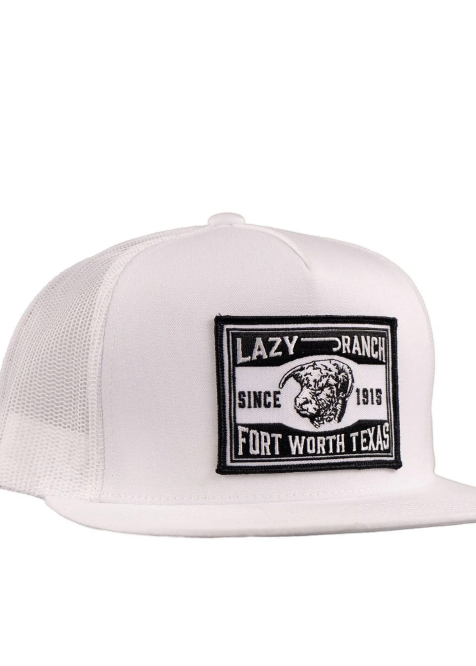 Lazy J Ranch White Fort Worth Classic Five Panel Trucker Hat