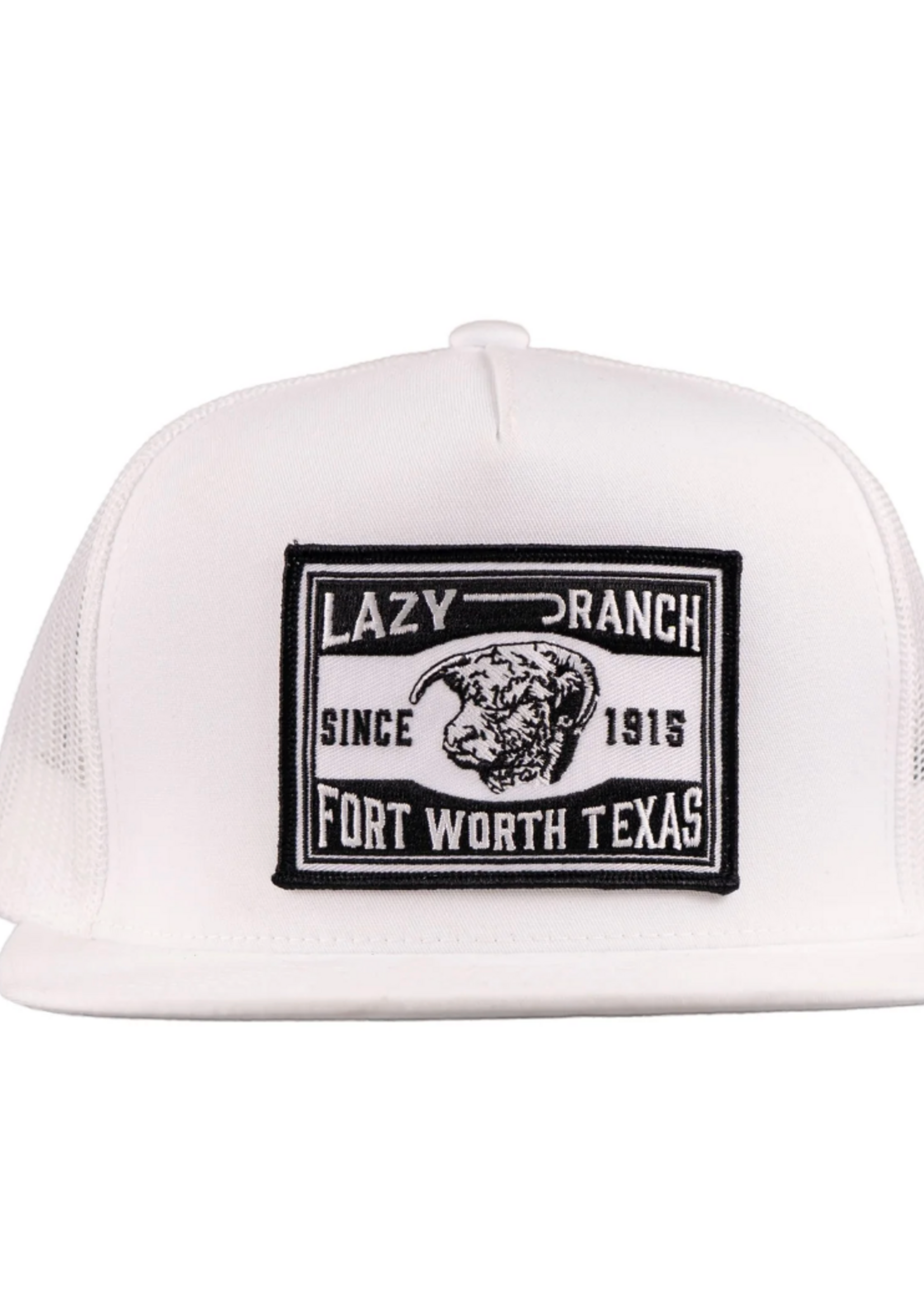 Lazy J Ranch White Fort Worth Classic Five Panel Trucker Hat