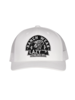 Lazy J Ranch White Black Arrowhead Mid Profile Trucker Hat
