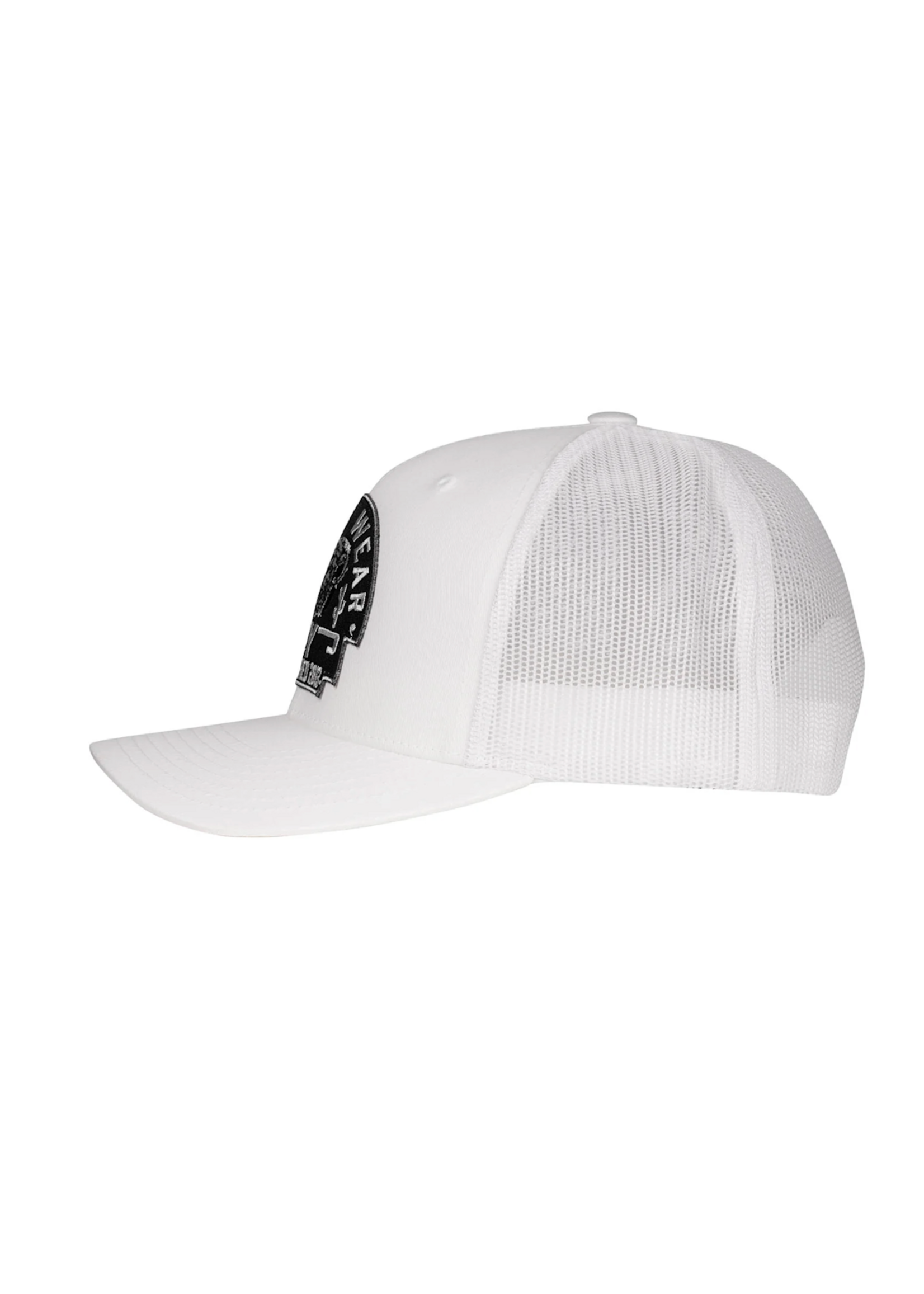 Lazy J Ranch White Black Arrowhead Mid Profile Trucker Hat
