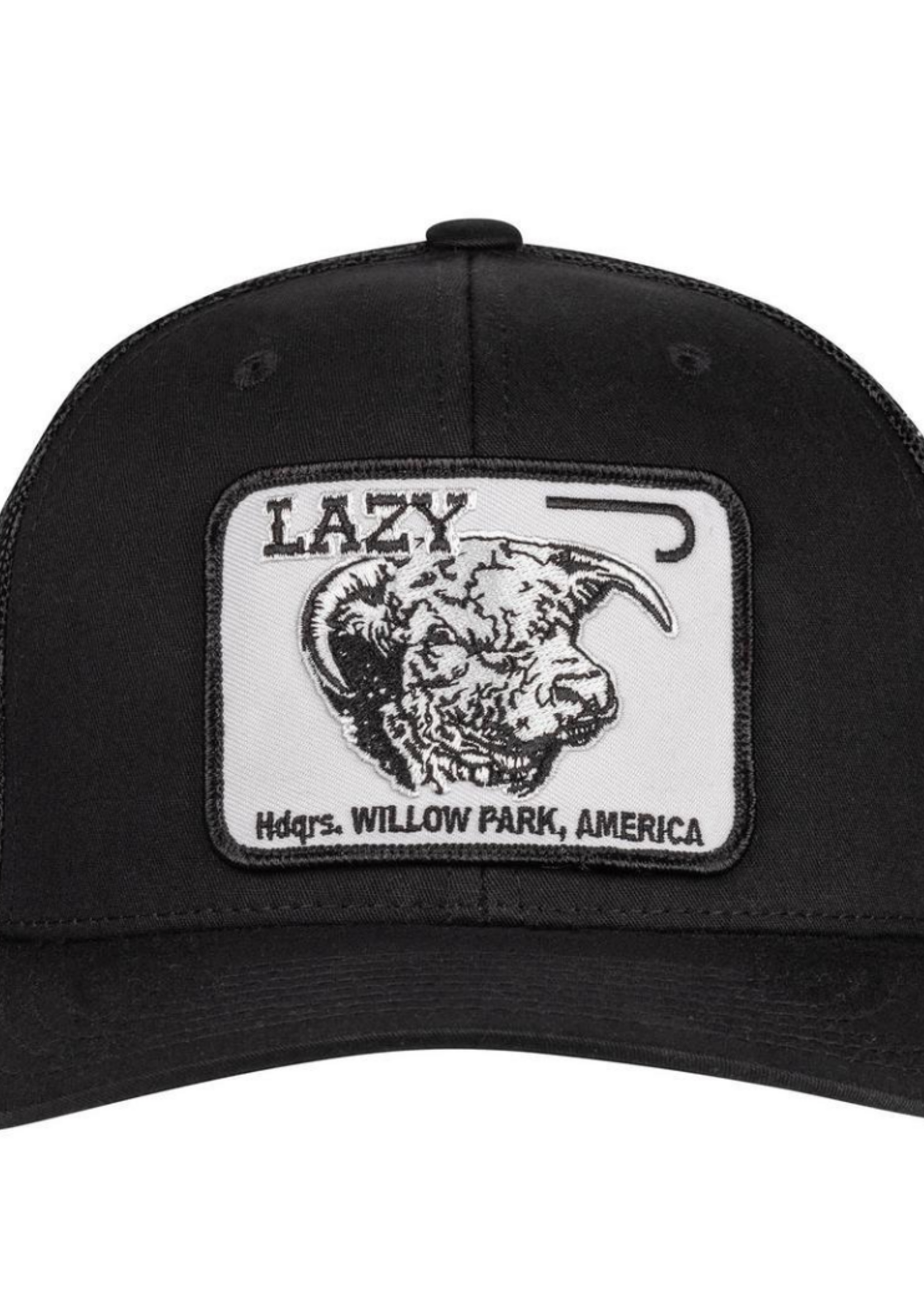 Lazy J Ranch Black Willow Cattle Headquarters Mid Profile Trucker Hat