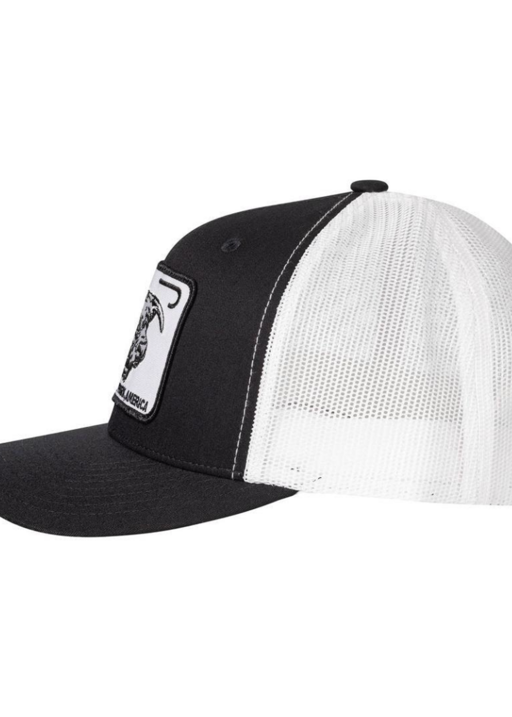 Lazy J Ranch Black & White Willow Cattle Headquarters Mid Profile Trucker Hat