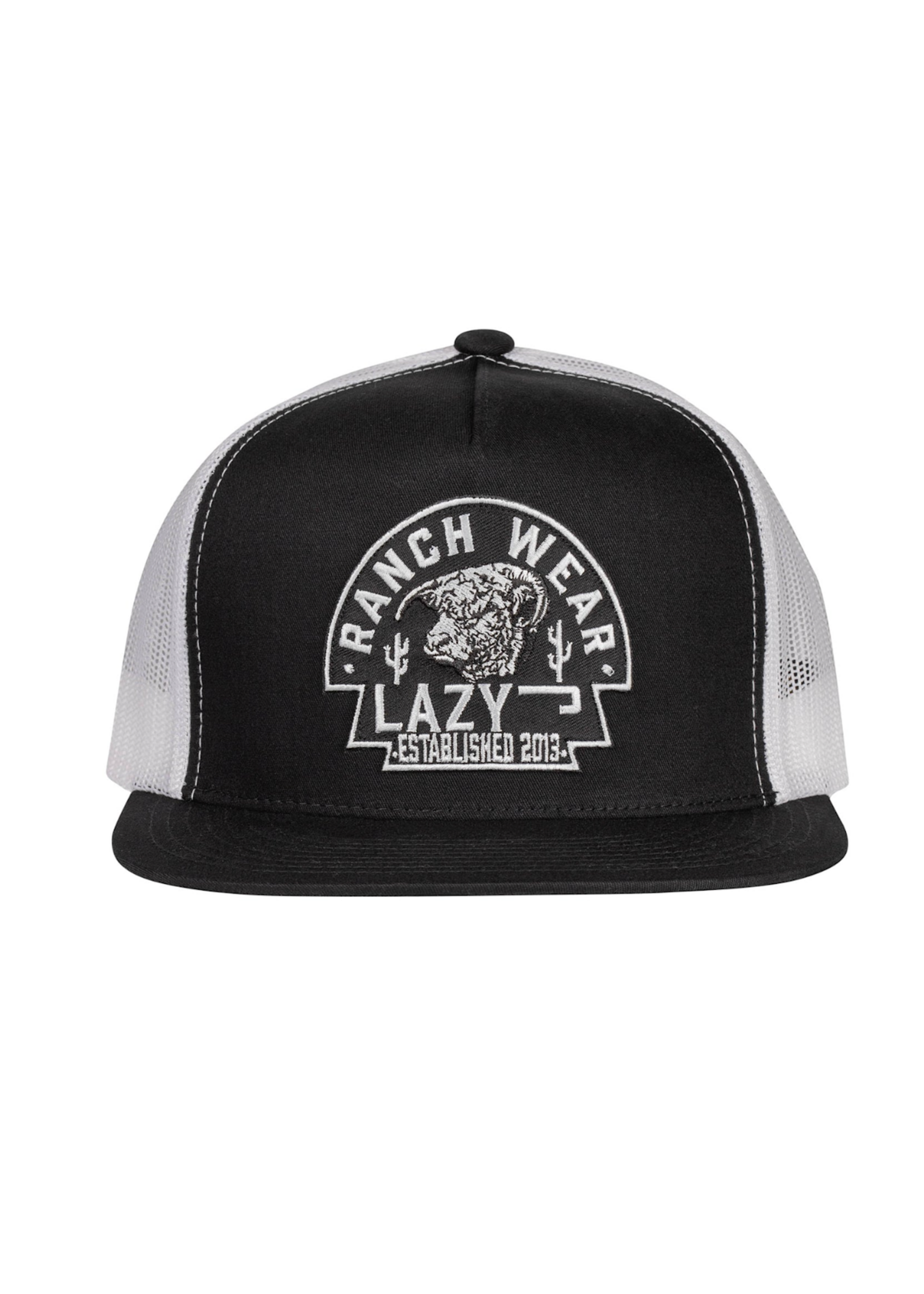 Lazy J Ranch Black & White Black Arrowhead Classic Five Panel Trucker Hat