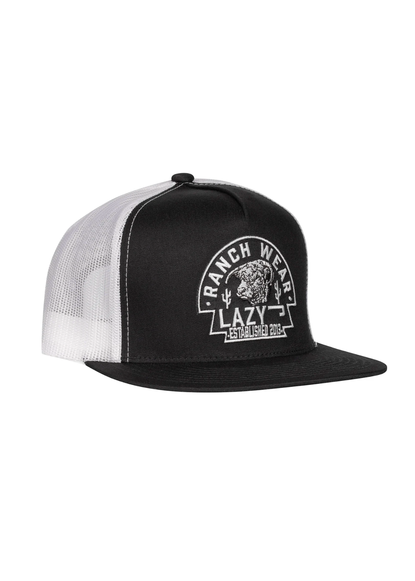 Lazy J Ranch Black & White Black Arrowhead Classic Five Panel Trucker Hat