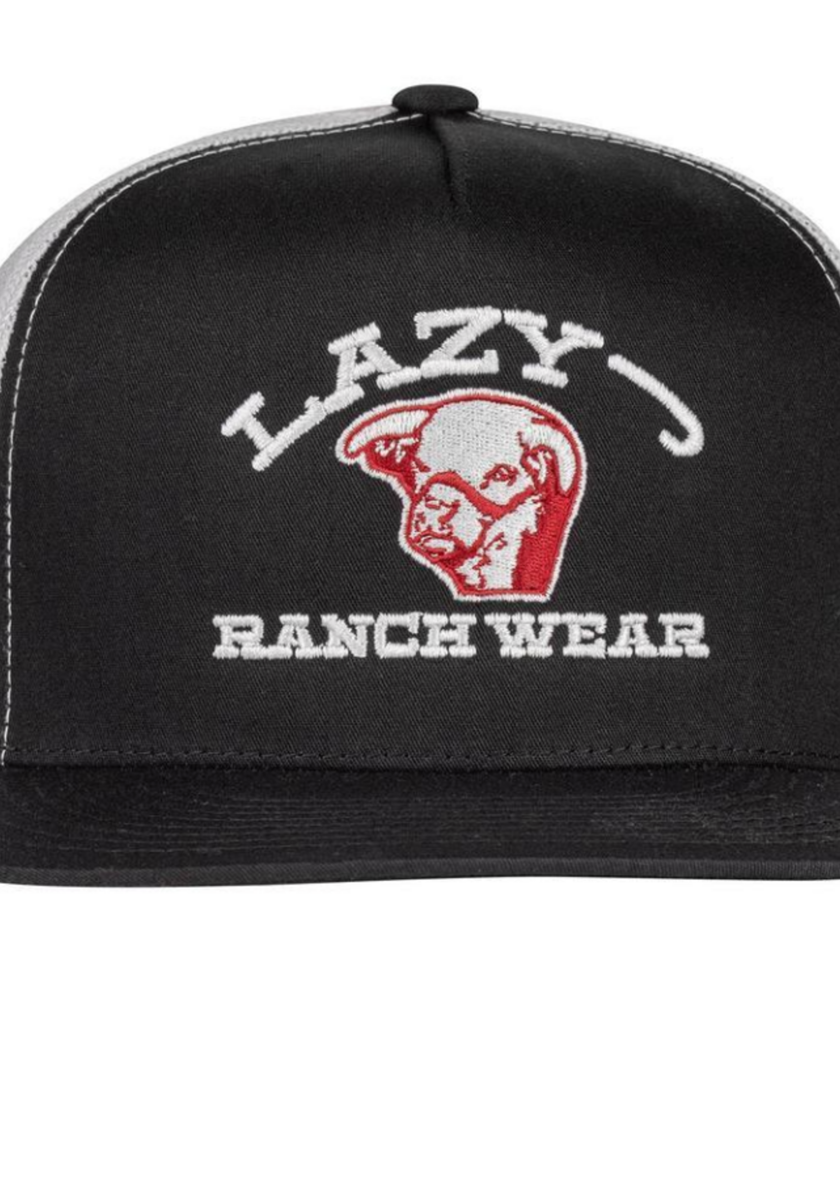 Lazy J Ranch Black & White Embroidered Show Time Classic Five Panel Trucker Hat