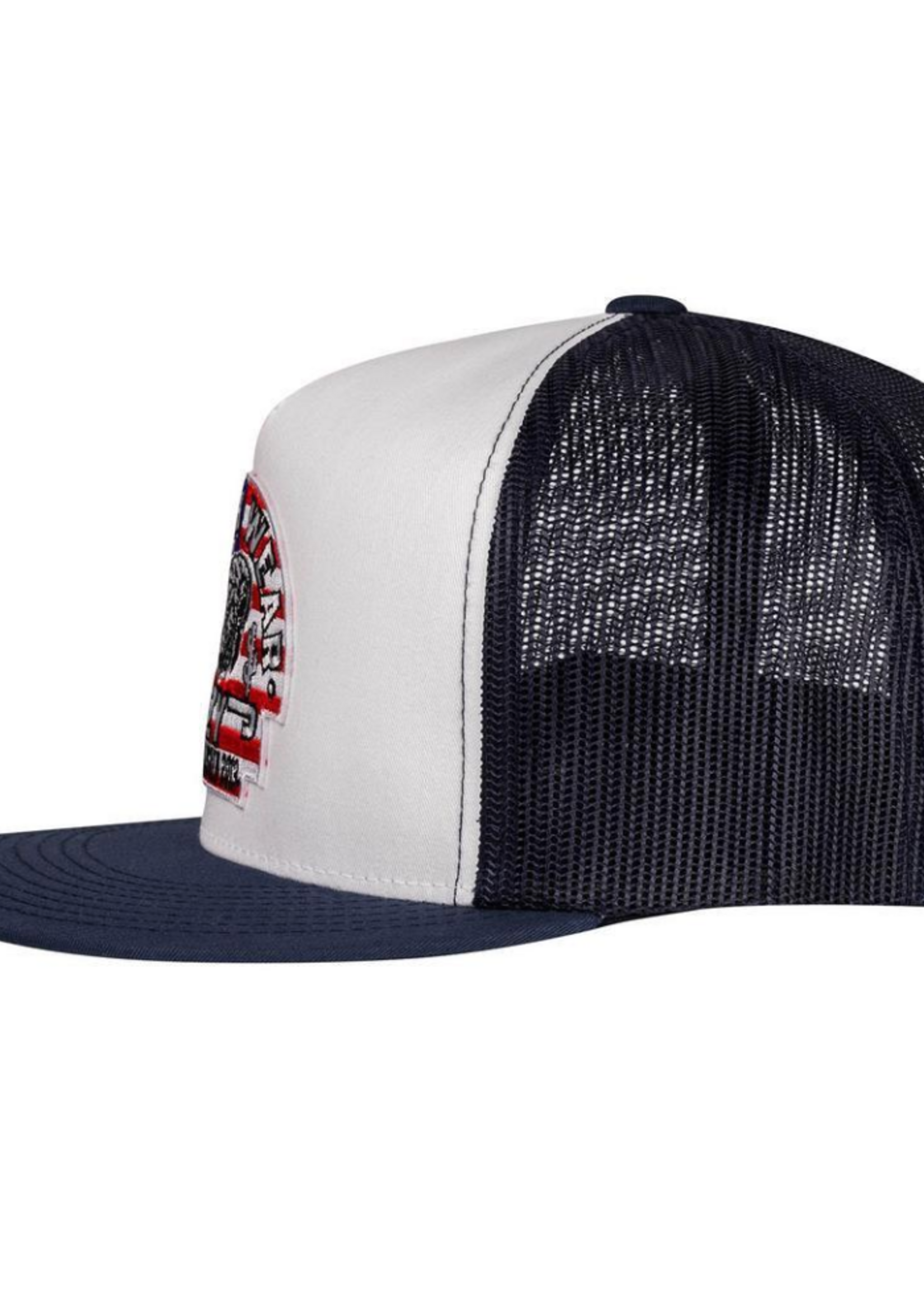 Lazy J Ranch White & Navy USA Arrowhead Classic Five Panel Trucker Hat