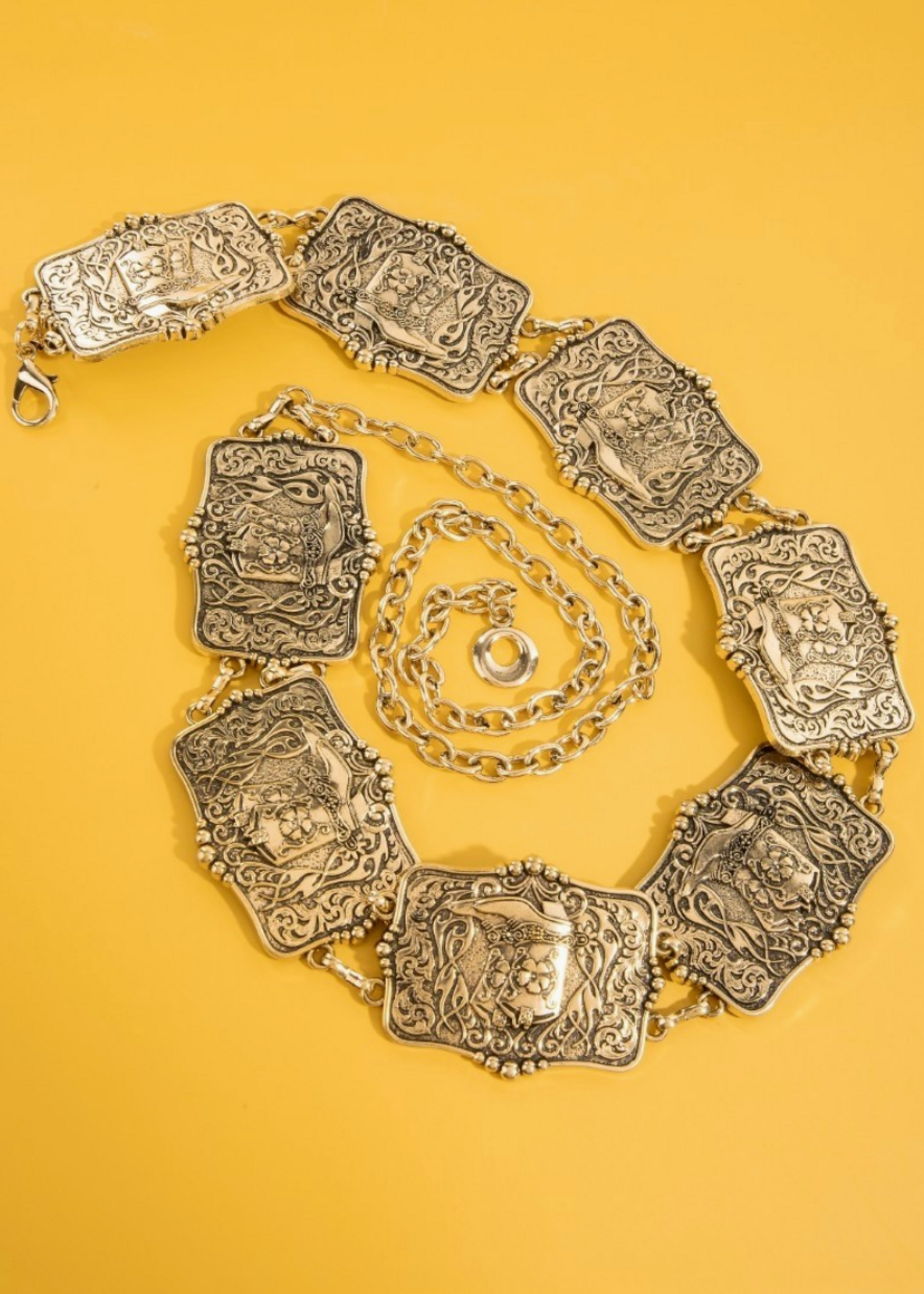 Cowgirl Boot Chain Belt GOLD