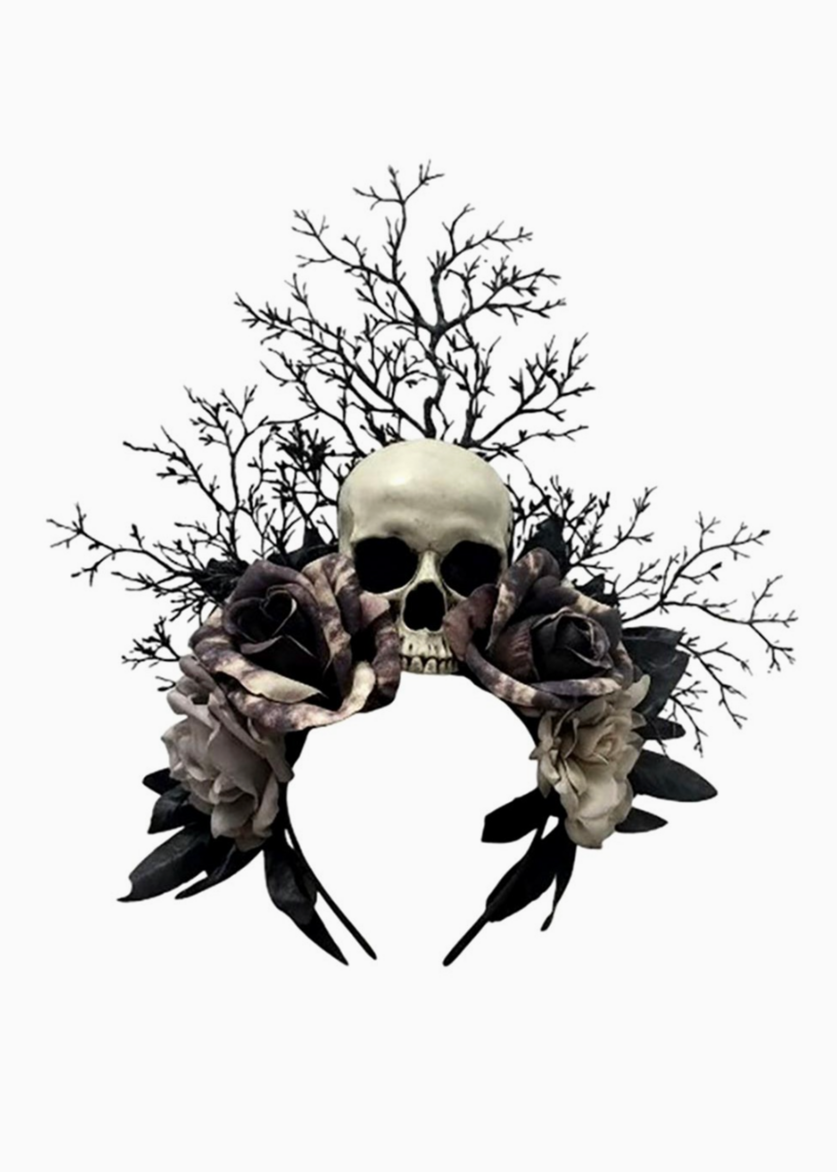 Halloween Gothic Skull Floral Crown Headband *FINAL SALE*