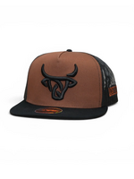 Brown Swiss Black Flat Bill Trucker Hat