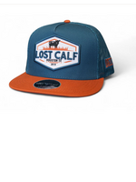 Farm Blue Rust Patch Flat Bill Trucker Hat