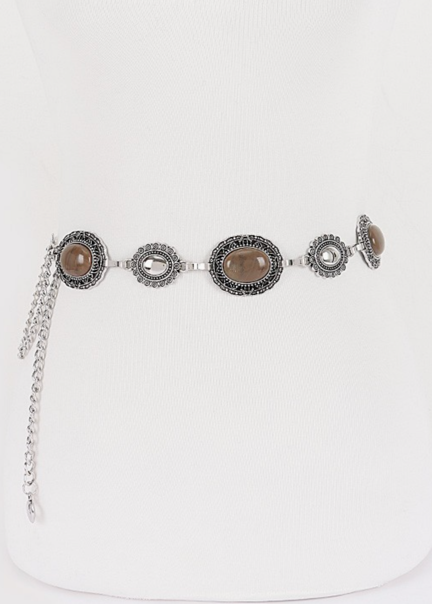 What I Get Chain Belt KHAKI SILVER