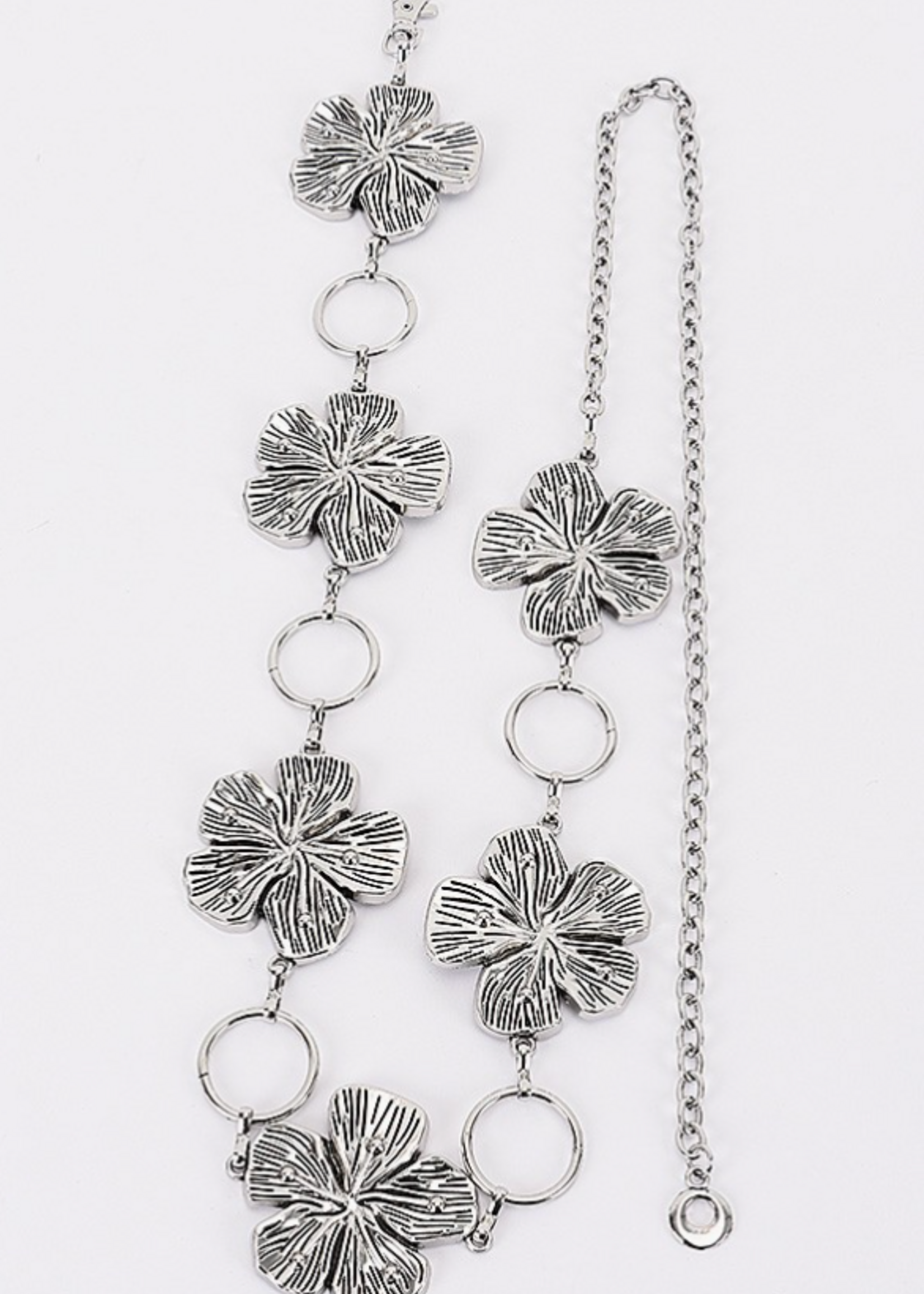 Wild Flowers Chain Belt SILVER