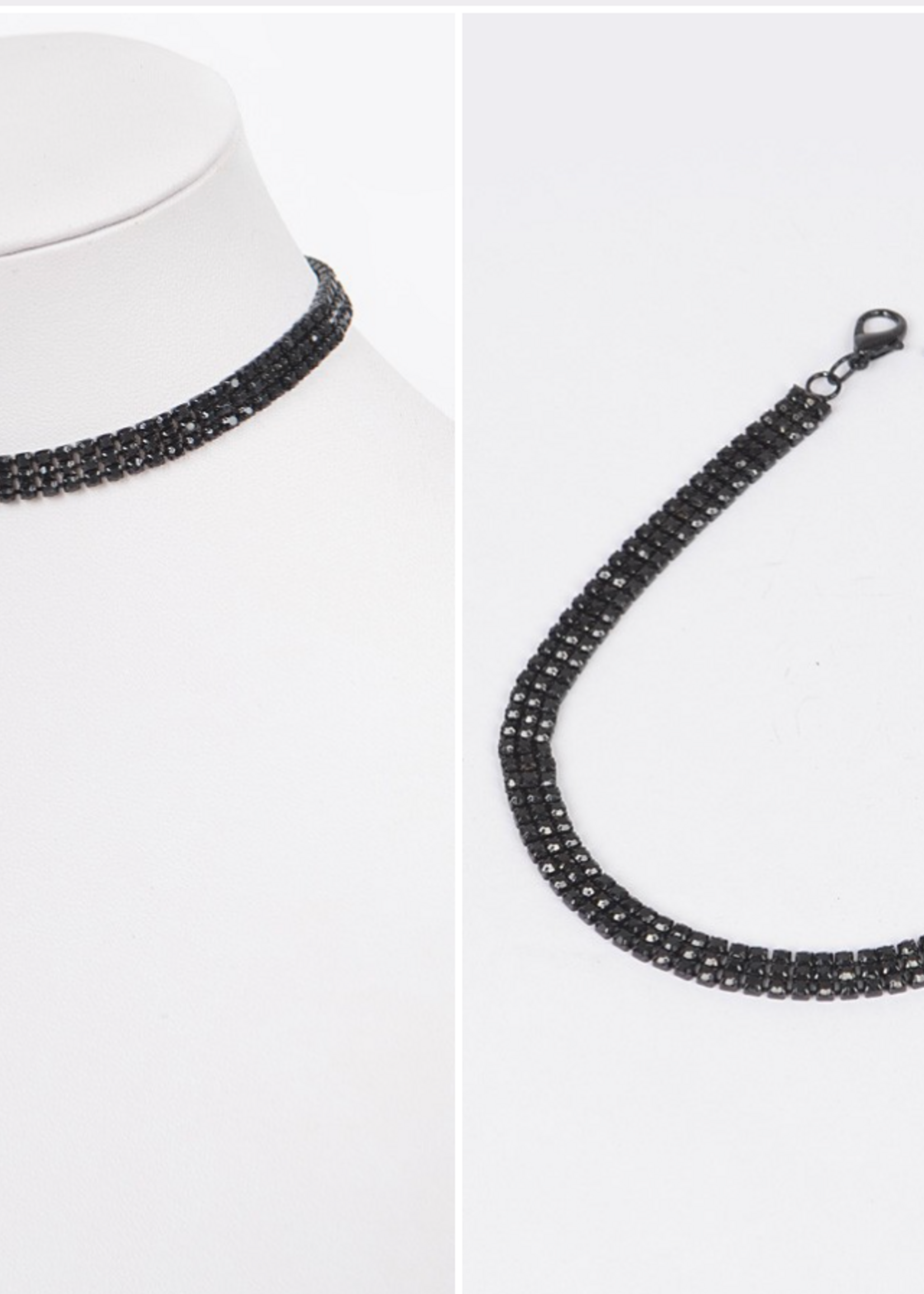 Diamond Hour Chocker Necklace BLACK