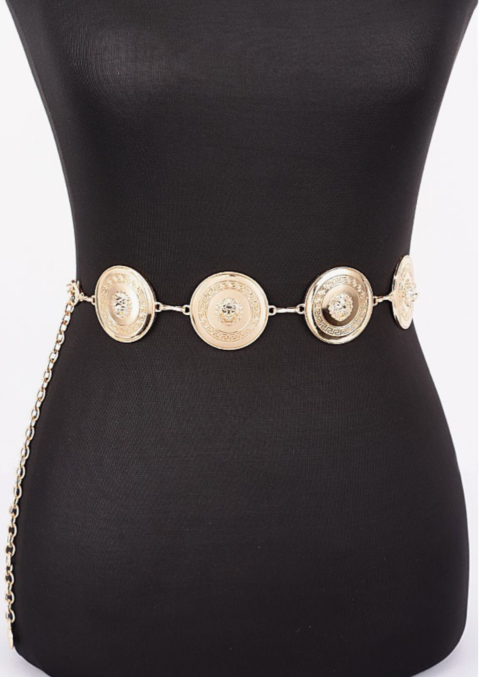 Que Voy Aser Chain Belt GOLD