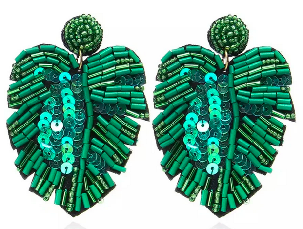 available at m. lynne designs Beaded Palm Earring