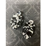 m. lynne designs black and white palm leaf acrylic earring