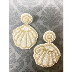 m. lynne designs beaded white shell earring