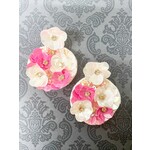 m. lynne designs pink & white floral earring