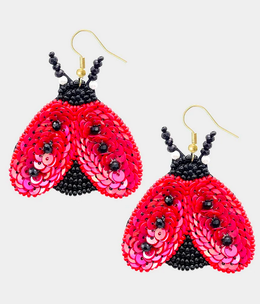 available at m. lynne designs Beaded & Sequin Ladybug Earring