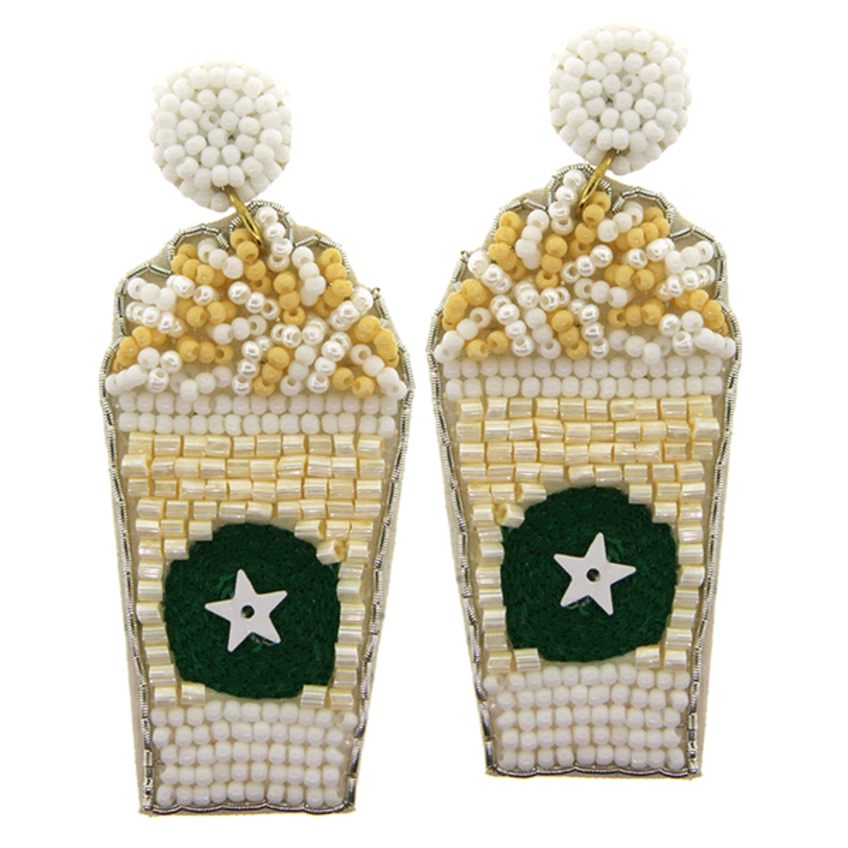 m. lynne designs beaded coffee earring
