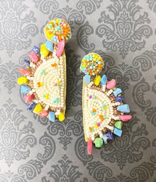 available at m. lynne designs Beaded Taco Earrings