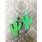m. lynne designs beaded green cactus earring
