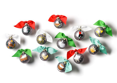 coton colors 12 days of christmas ornament set of 12