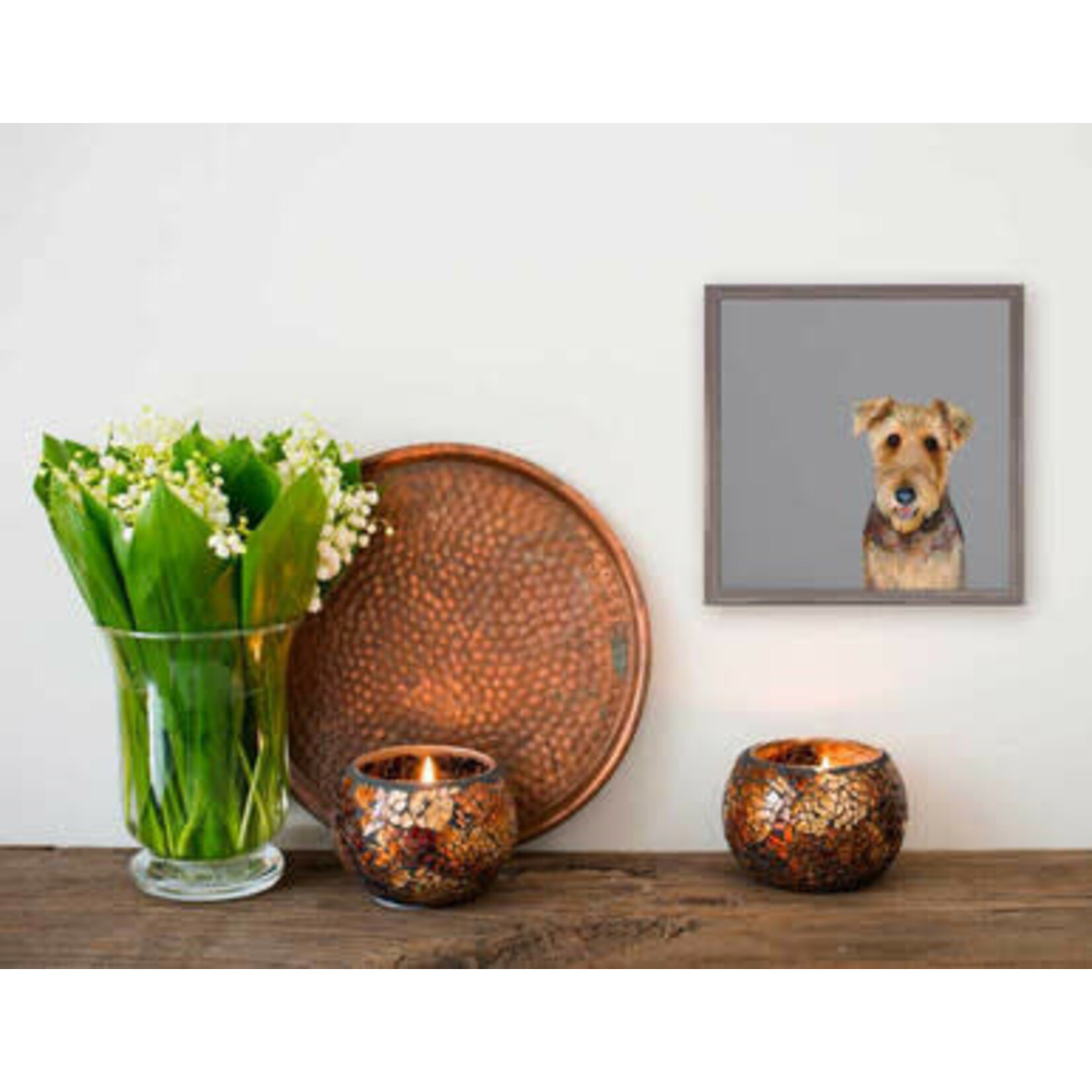 m. lynne designs airedale terrier framed canvas