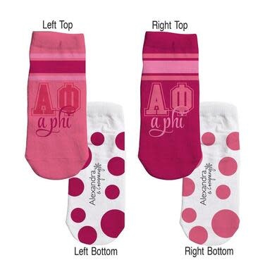 available at m. lynne designs alpha phi Ankle Socks
