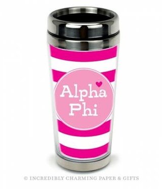 alpha phi cabana stainless steel travel mug