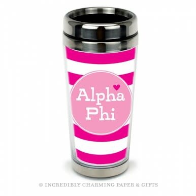available at m. lynne designs alpha phi cabana stainless steel travel mug