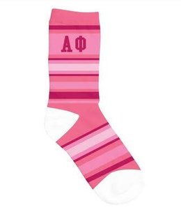 available at m. lynne designs alpha phi crew socks