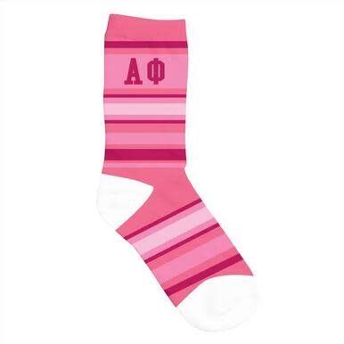 available at m. lynne designs alpha phi crew socks