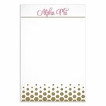 m. lynne designs alpha phi gold notepad