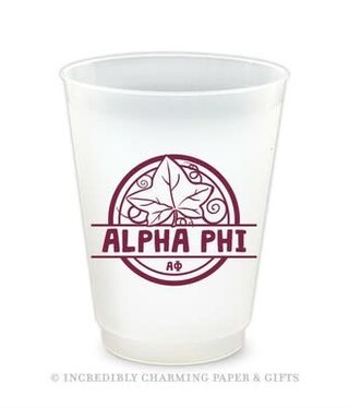 available at m. lynne designs Alpha Phi Icon Frost Flex Cup