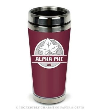 Alpha Phi Icon Stainless Travel Mug