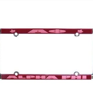 available at m. lynne designs alpha phi license plate frame