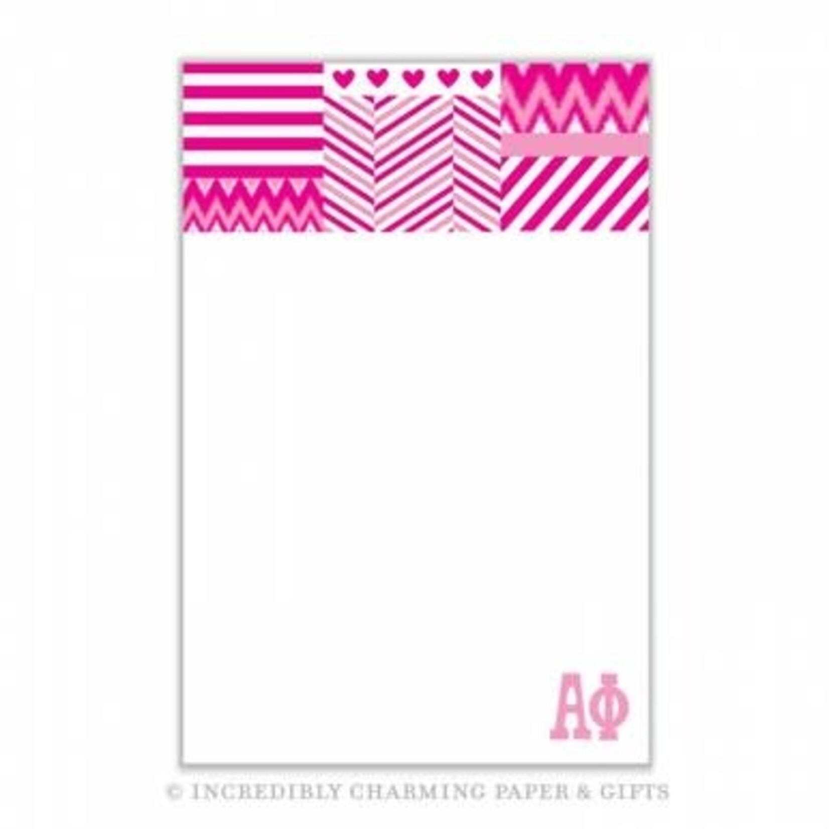 m. lynne designs alpha phi medley notepad