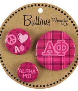 available at m. lynne designs alpha phi sorority buttons