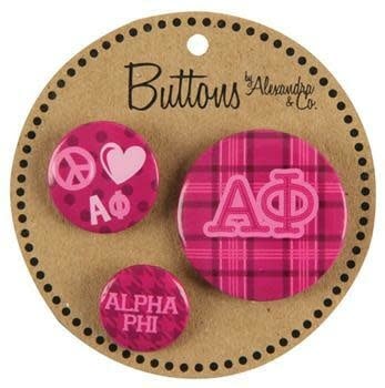 available at m. lynne designs alpha phi sorority buttons