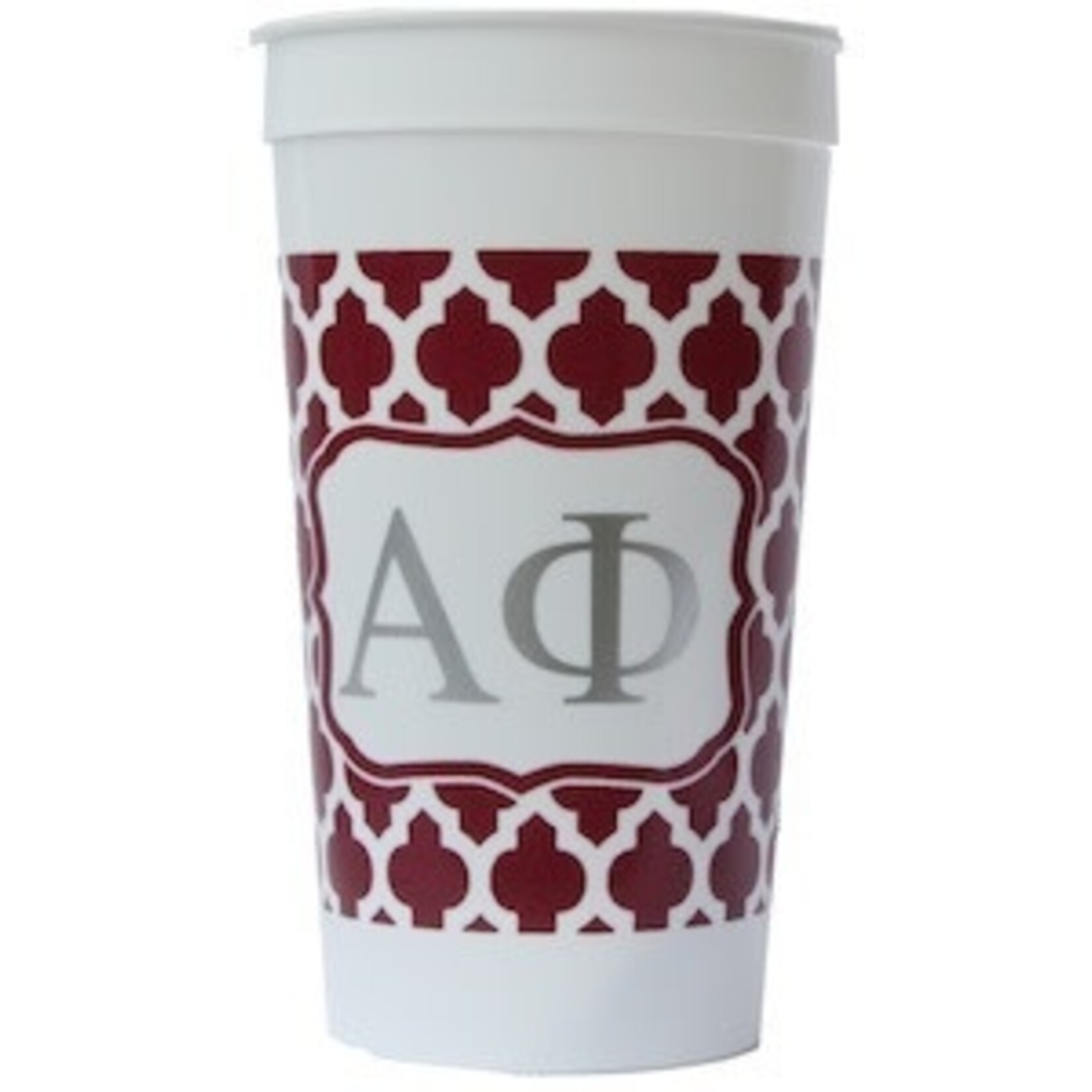 m. lynne designs alpha phi tumbler white lattice