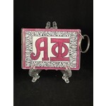 m. lynne designs alpha phi zebra keychain