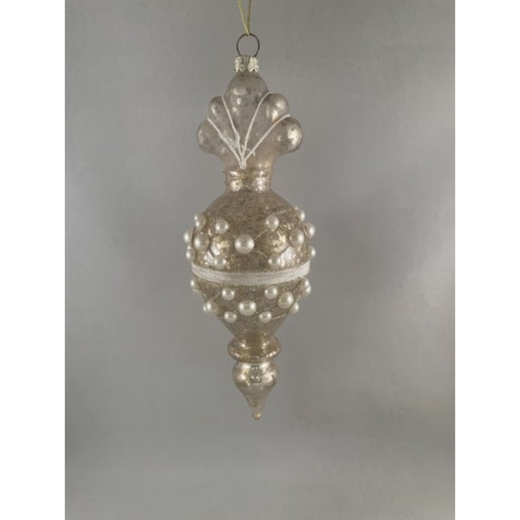 m. lynne designs antiqued pearl finial ornament