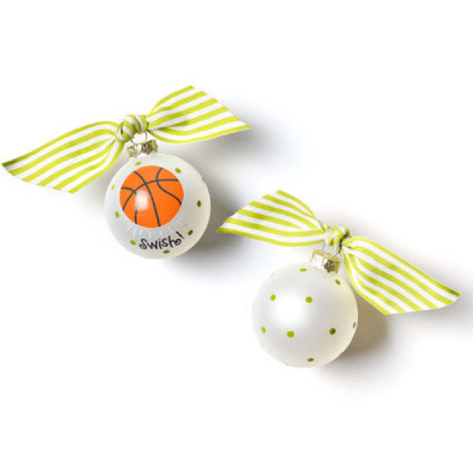 coton colors basketball glass ornament