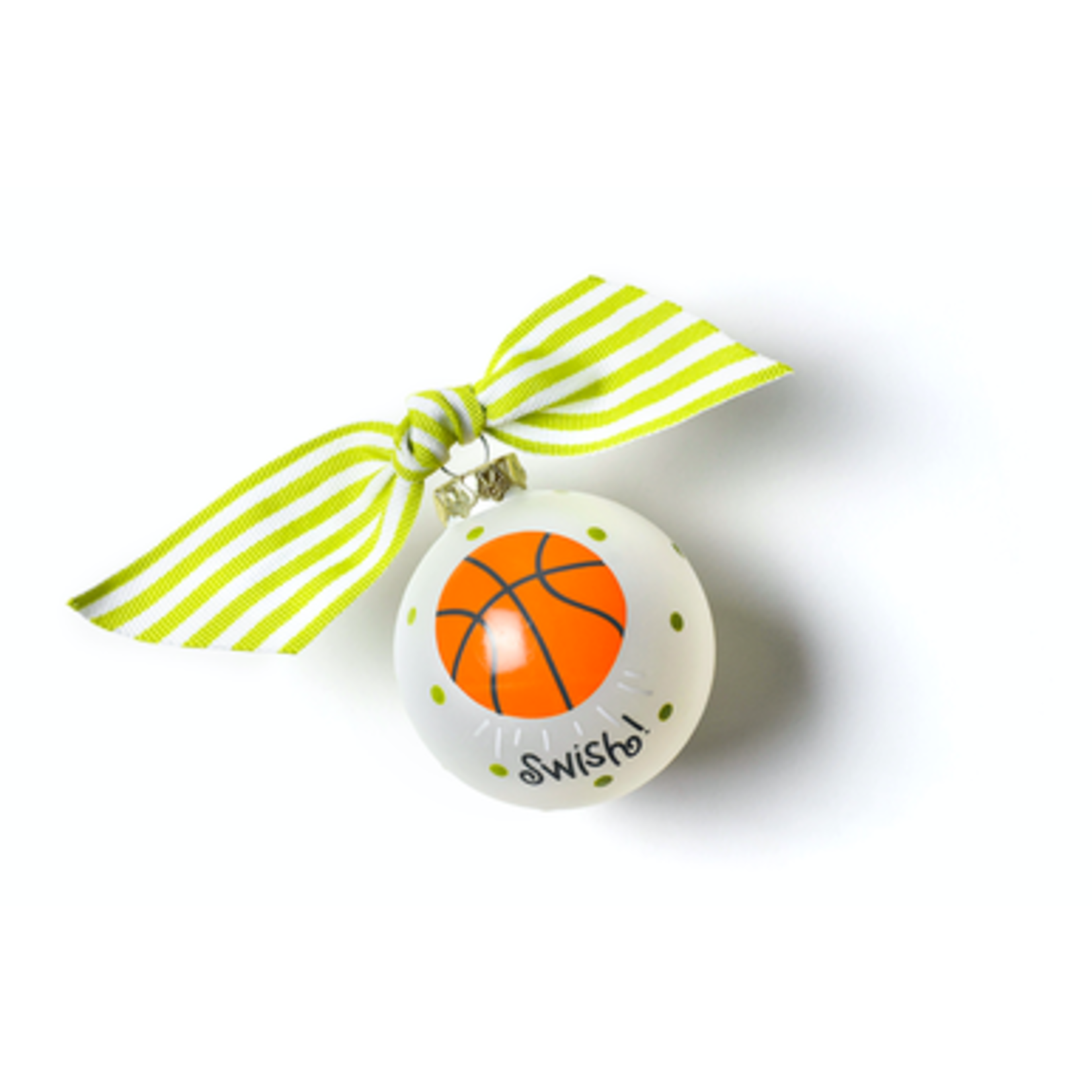 coton colors basketball glass ornament
