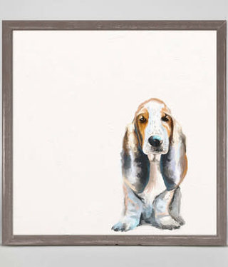 available at m. lynne designs Basset Hound framed canvas