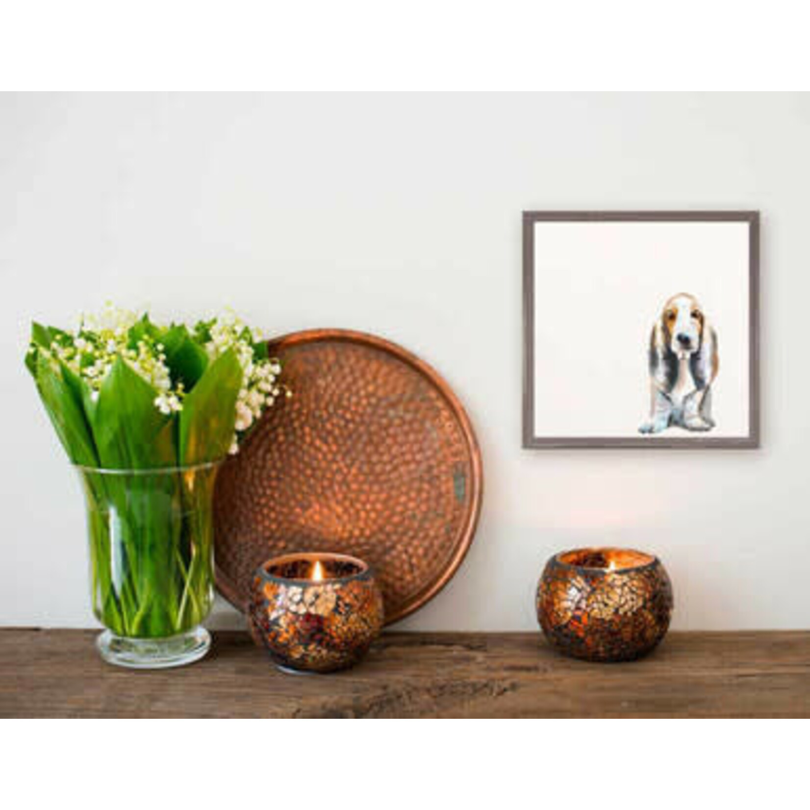 m. lynne designs basset hound framed canvas